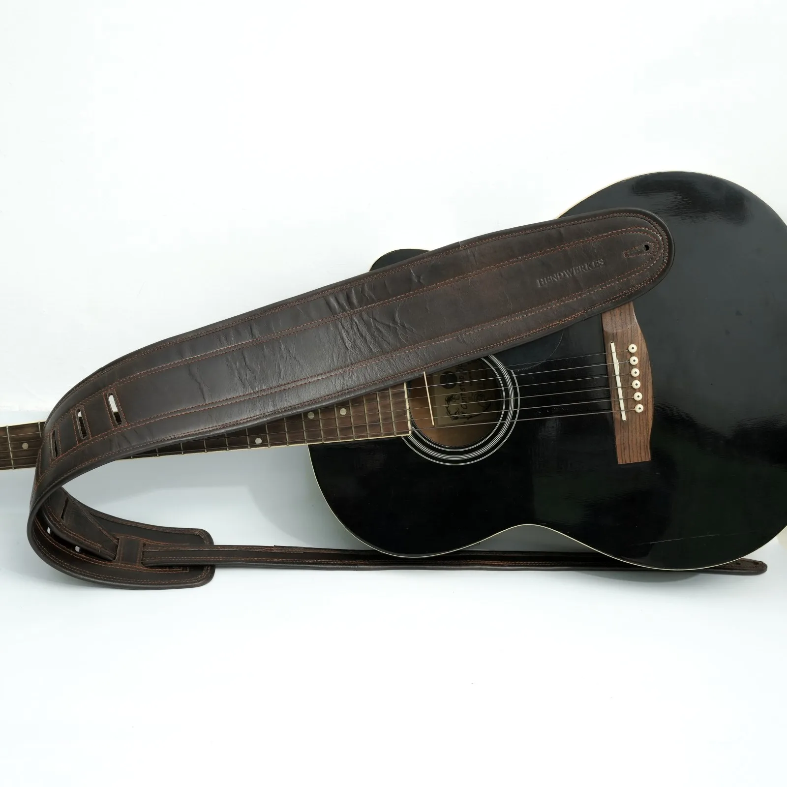 Heritage Leather Guitar Strap — Dark Brown
